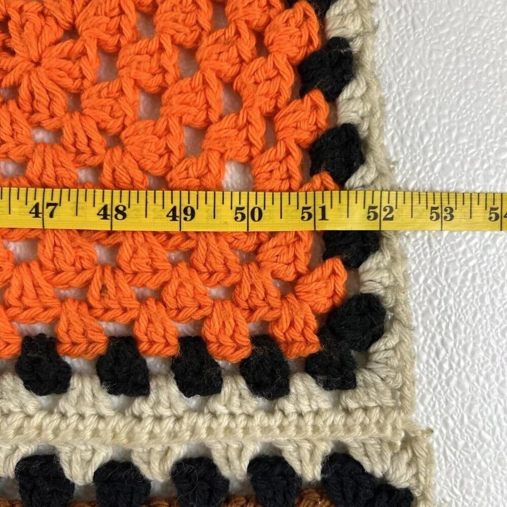 Vintage Handcrafted Crochet Granny Square Blanket Afghan Throw 43